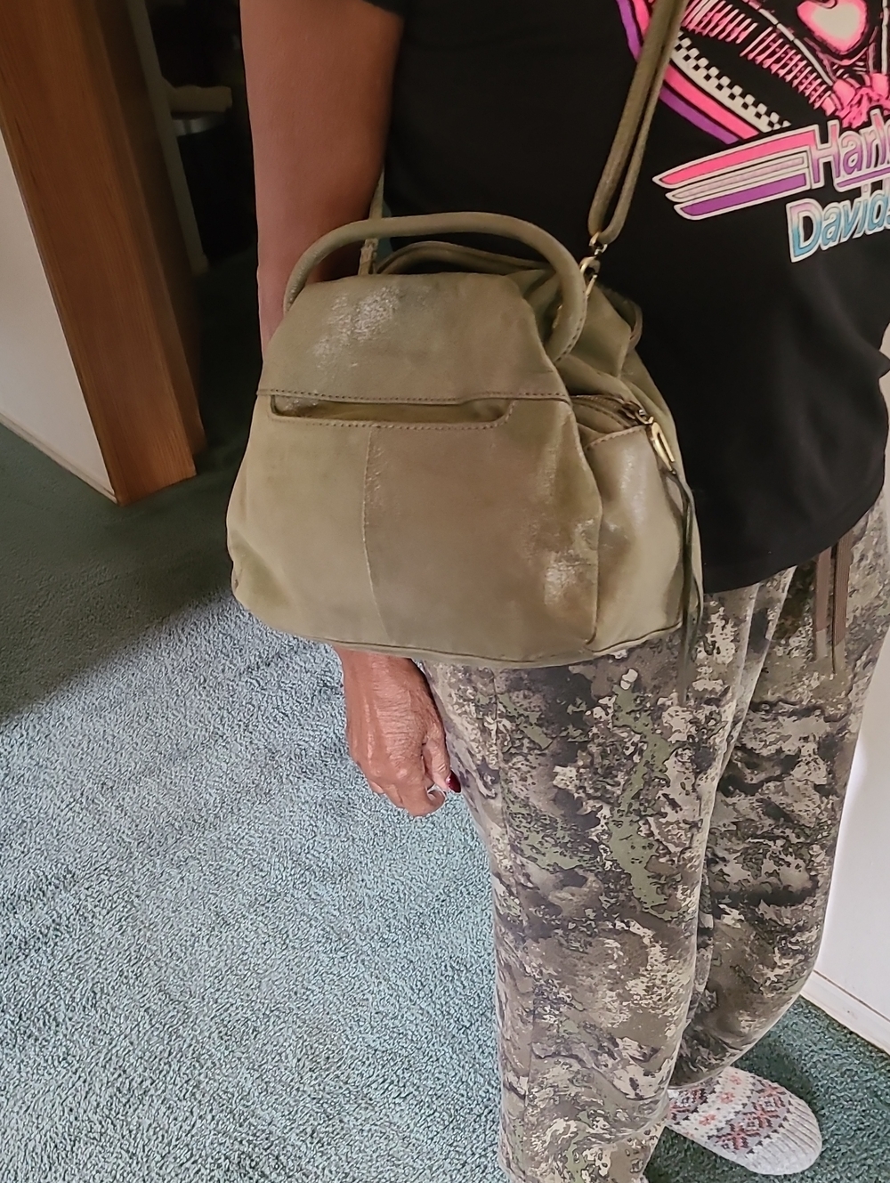 HOBO Olive Leather Slouch Hobo Bag - Picture 10 of 10